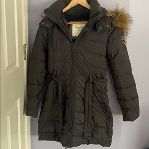 Abercrombie and Fitch long dark grey jacket